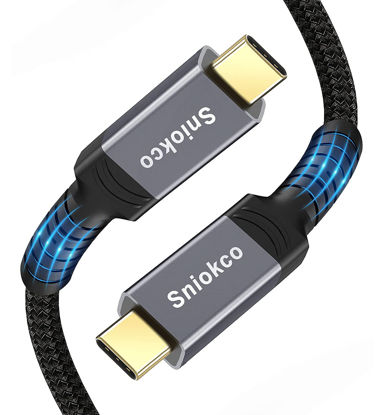 Picture of Sniokco USB4 Compatible with Thunderbolt 3 Cable (40Gbps/6.6ft), USB4 Cable for Thunderbolt 4 Cable, Support 5K@60Hz, 100W/20V/5A Charging, Compatible with External SSD, eGpu, USB-C Docking Station