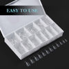 Picture of Gelike EC Soft Gel Nail Tips Kit for Soak Off Nail Extensions, Full Cover, Coffin Shaped, Pre-buff PMMA Resin, Clear Ultra-Thin Design, 11 Sizes, 550 Pieces, Medium Coffin False Press on Nail