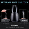 Picture of Gelike EC Soft Gel Nail Tips Kit for Soak Off Nail Extensions, Full Cover, Coffin Shaped, Pre-buff PMMA Resin, Clear Ultra-Thin Design, 11 Sizes, 550 Pieces, Medium Coffin False Press on Nail