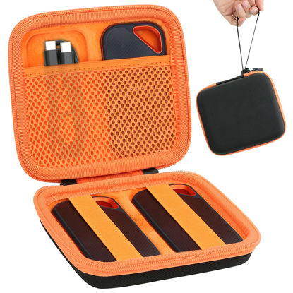 Picture of Aenllosi Hard Travel Case Replacement for SanDisk Extreme PRO SDSSDE81/SDSSDE80 / Extreme SDSSDE61 Portable 500GB/1/2/4 TB SSD(Black&Orange,Only Case)