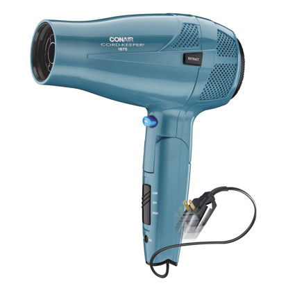 Picture of Conair Hair Dryer with Folding Handle and Retractable Cord, 1875W Travel Hair Dryer, Conair Blow Dryer