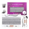 Picture of Individual Lashes 120 Cluster Lashes DIY Eyelash Extension Thin Band Wide Stem Lash Clusters with Applicator and Lash Bond and Seal Lash Extension Kit Mix 10-16mm Length C/D Curl - OP17