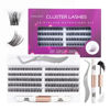 Picture of Individual Lashes 120 Cluster Lashes DIY Eyelash Extension Thin Band Wide Stem Lash Clusters with Applicator and Lash Bond and Seal Lash Extension Kit Mix 10-16mm Length C/D Curl - OP01