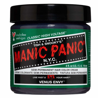 Picture of MANIC PANIC Venus Envy Hair Dye - Classic High Voltage - Semi Permanent Hair Color - Dark Neutral Green Shade - For Dark & Light Hair - Vegan, PPD & Ammonia-Free - For Hair Coloring on Men & Women