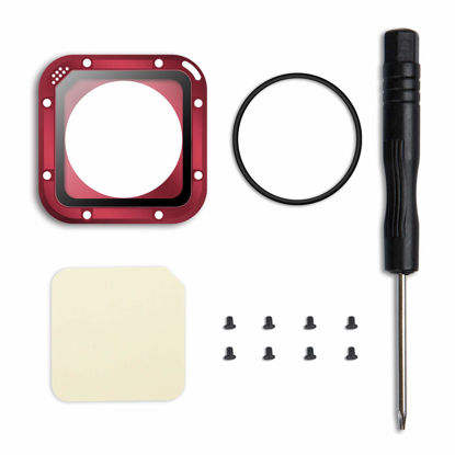 Picture of ParaPace Lens Replacement Kit for GoPro Hero 5/4 Session Protective Lens Repair Parts (Red)