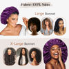 Picture of YANIBEST Silk Bonnet for Sleeping Satin Bonnet Hair Bonnets for Black Women and Men Double Layer Ajustable Bonnet for Curly Braids Hair