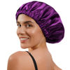 Picture of YANIBEST Silk Bonnet for Sleeping Satin Bonnet Hair Bonnets for Black Women and Men Double Layer Ajustable Bonnet for Curly Braids Hair
