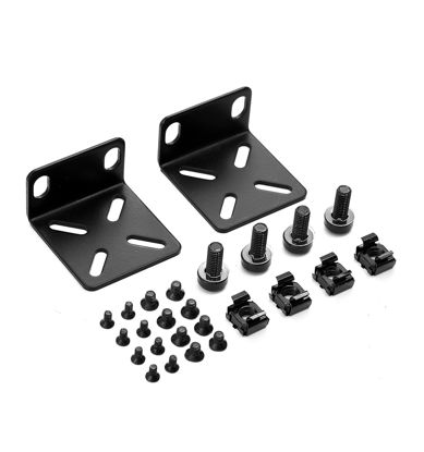 Picture of PhyinLan Rack Mount Kit for 17.3 inch Switches, Adjustable Rack Ears for Buffalo Tech, Cisco, NETGEAR,Dell, D-Link, Linksys and TRENDnet Products, Adjustable Hole Distance 14-29mm