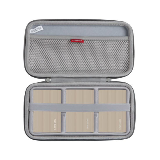 Picture of Hermitshell Hard Travel Case for Samsung T7 Shield / T7 / T7 Touch Portable SSD 1TB 2TB 500GB USB 3.2 External Solid State Drive (Case for 3 Hard Drives, Gray)