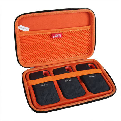 Picture of Hermitshell Hard Travel Case for SanDisk 500GB / 250GB / 1TB / 2TB Extreme Portable SSD (Case for 3 Hard Drives)