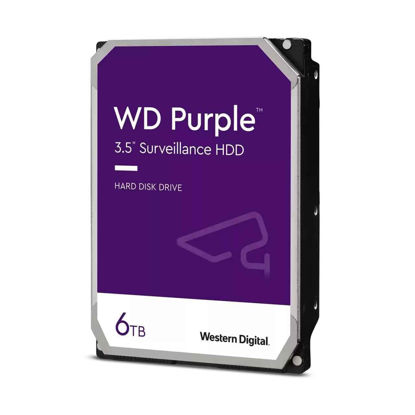 Picture of Western Digital 6TB WD Purple Surveillance Internal Hard Drive HDD - SATA 6 Gb/s, 256 MB Cache, 3.5" - WD64PURZ