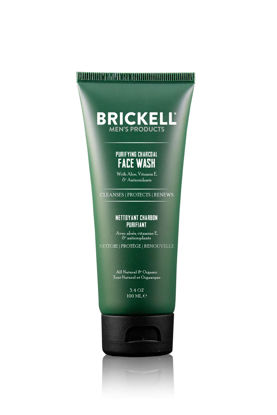 Picture of Brickell Men's Purifying Charcoal Face Wash for Men, Natural and Organic Daily Facial Cleanser, 3.4 Ounce, Scented Men's Face Cleanser