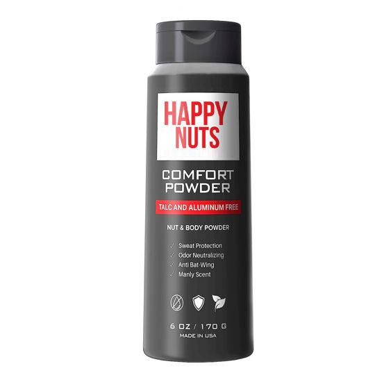 Picture of Happy Nuts Comfort Powder - Anti-Chafing, Sweat Defense & Odor Control for the Groin, Feet, and Body - Body Powder for Men (Original)