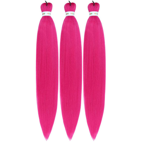 GetUSCart Dark Pink Pre streched Braiding Hair Easy to Use Pre