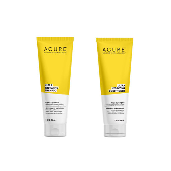 Picture of Ultra Hydrating Shampoo & Conditioner Duo - 100% Vegan - With Argan Oil & Pumpkin - Ultra Moisturizing - 8 Fl Oz (Pack of 2)
