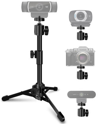 Picture of Mictop Desktop Webcam Tripod Stand, Extendable Webcam Camera Stand Tripod for Logitech Stream Webcam C925e C922x C922 C930e C930 C920 C615 and Other Devices with 1/4" Thread