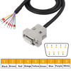 Picture of XMSJSIY DB9 Connector Adapter Cable, D-SUB 9Pin RS232 Serial Port Extension Cable Replacement with Bare Wire 22AWG (DB9 Female)