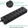 Picture of USB hub,7 Port USB 3.0 Hub,VEMONT 3.0 USB Splitter with Individual On/Off Switches and Lights, 4ft/1.2m USB HUB Long Cable, USB Extension for Laptop and PC Computer