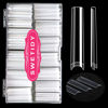 Picture of No C Curve 3XL Long Square Nail Tips for Acrylic Nails Professional, SWETIDY 360PCS Clear Straight Flattened Half Cover False Nails Tips with Case for Nail Salons and Home DIY, 12 Sizes