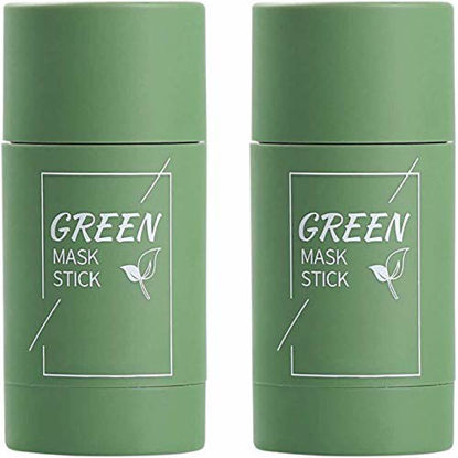 Picture of 2 Pack Green Tea Purifying Clay Stick Mask, Face Moisturizes Oil Control, Deep Clean Pore, Improves Skin, for All Skin Types Men Women (Green Tea Mask)