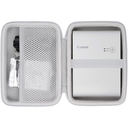 Picture of co2CREA Hard Travel Case Replacement for Canon SELPHY QX10 Portable Square Photo Printer (for SELPHY QX10, White Case)