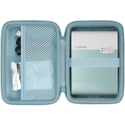 Picture of co2CREA Hard Travel Case Replacement for Canon SELPHY QX10 Portable Square Photo Printer (for SELPHY QX10, Green Case)