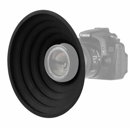 Picture of Easy Hood Lens Hood for Nikon Canon Pentax Sony 70-90mm Camera Lens, Ultimate Anti-Glass Anti-Reflective Silicone Collapsible Len Hood Take Reflection-Free Photos Video (70mm)