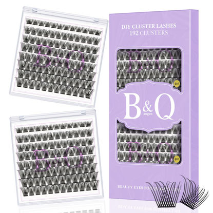 Picture of Lash Clusters 192 pcs Cluster Lashes Individual Lashes B01 Eyelash Extensions 10-18mm DIY Lash Extensions D Curl Volume Wispy Soft Comfortable Band False Lashes (D-10-18MIX,B01)
