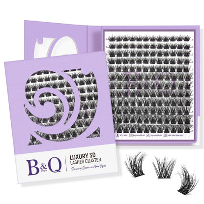 Picture of Lash Clusters 144 PCS Individual Lashes B&Q 3D Effect Eyelash Clusters Fluffy Cluster Eyelash Extensions Wispy Eyelashes Natural Look With Long Lasting Curl Cluster Lashes (3D01,10-18mm)