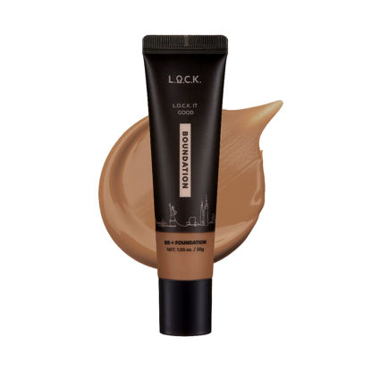 Picture of L.O.C.K. Color Good Boundation, 𝗕𝗕 𝗖𝗿𝗲𝗮𝗺 + Foundation [11 𝗗𝗮𝗿𝗸 𝗕𝗲𝗶𝗴𝗲] Medium Coverage, 12 Shades, Net. 1.05 fl.oz. / 30g, (11 Dark Beige.)