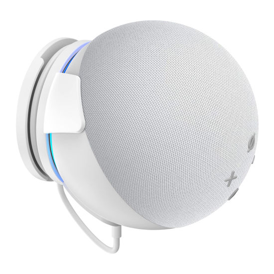 PlusAcc Wall Mount For Echo Dot 5th Gen - No Drilling, Outlet Mount With Cable Management