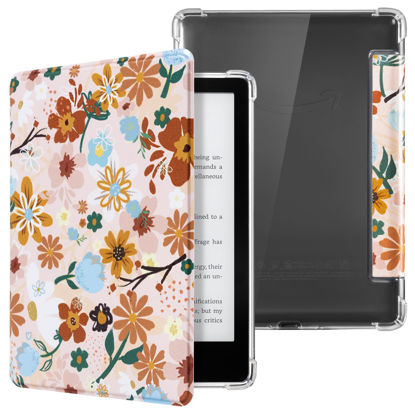 Picture of CoBak Case for Kindle Paperwhite - New PU Leather Cover and Clear Soft Silicone Back Cover with Auto Sleep Wake Feature for Kindle Paperwhite Signature Edition (11th Generation 2021 Released)