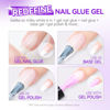 Picture of Gelike EC Milky White Gel Nail Glue 32ML - Vitamin B&E 6 in 1 Extra Strong Brush on Nail Glue for Acrylic Nails,2PCS Long Lasting Base Gel Adhesive Jelly UV Nail Glue for Press On Nail Tips,Need Cure