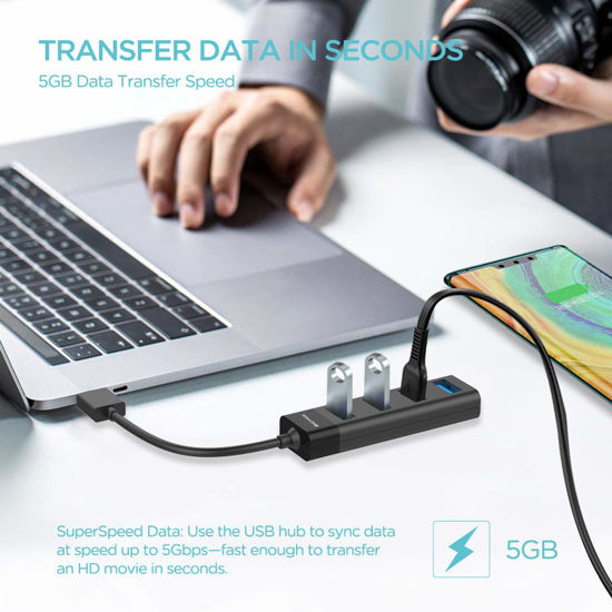GetUSCart- 4-Port USB 3.0 Hub, KEYMOX Compact Size Data USB Hub for ...