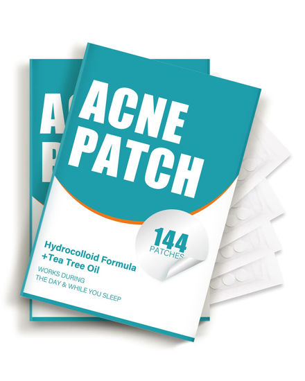 Picture of HeroLabs Hydrocolloid Acne Pimple Patch with Tea Tree Oil, Invisible Acne Spot Treatment, Zit Patch, Blemish Cover, Two Sizes, Vegan, Cruelty Free (144 Count (Pack of 1))