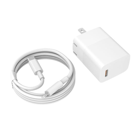 Picture of PD 20W [for Apple MFi Certified] Fast Charger for iPad 9th Generation 10.2 inch 2021 Gen A2602 A2603 A2604 A2605 and 6.6Ft Charging Cable Power Cord Supply Adapter