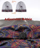 Picture of Sleep Slouchy Headwear for Frizzy Women Curly Hair Satin Cap Stripe Black Yellow