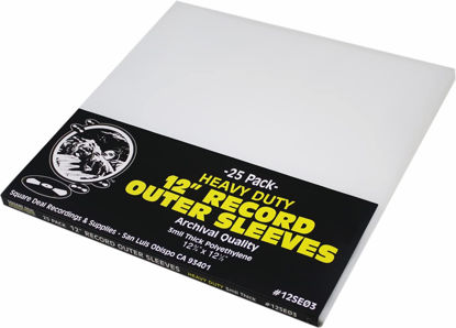 Picture of (25) 12" Record Outer Sleeves - INDUSTRY STANDARD 3mil Thick Polyethylene - 12 3/4" x 12 1/2"