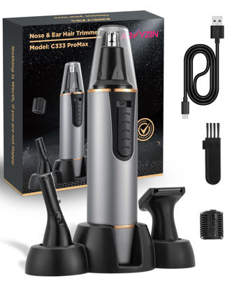 Picture of AREYZIN Nose Hair Trimmer for Men 2023 Professional Painless Rechargeable Nose Trimmer for Men and Women, Eyebrow Facial Hair Trimmer, Powerful Motor, IPX7 Waterproof, Dual Edge Blades