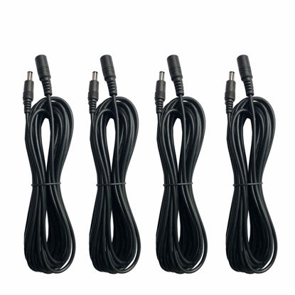 Picture of Power Extension Cord, 4Pack 10ft DC 12V Power Supply Adapter Extension Cable 2.1mm × 5.5mm Plug for Wireless IP Security Cameras, LED Lights Strip, Baby Monitor, DVR, NVR, Router