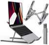 Picture of ivoler Laptop Stand, Laptop Holder Riser Computer Tablet Stand, 6 Angles Adjustable Aluminum Ergonomic Foldable Portable Desktop Holder Compatible with MacBook,iPad, HP, Dell, Lenovo 10-15.6” Gray