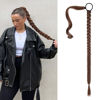 Picture of SEIKEA Upgraded Long Braid Ponytail Extension with Elastic Tie Straight Sleek Wrap Around Braid Hair Extensions Ponytail Medium Brown with Medium Auburn 34 Inch (After Braided 30 Inch)