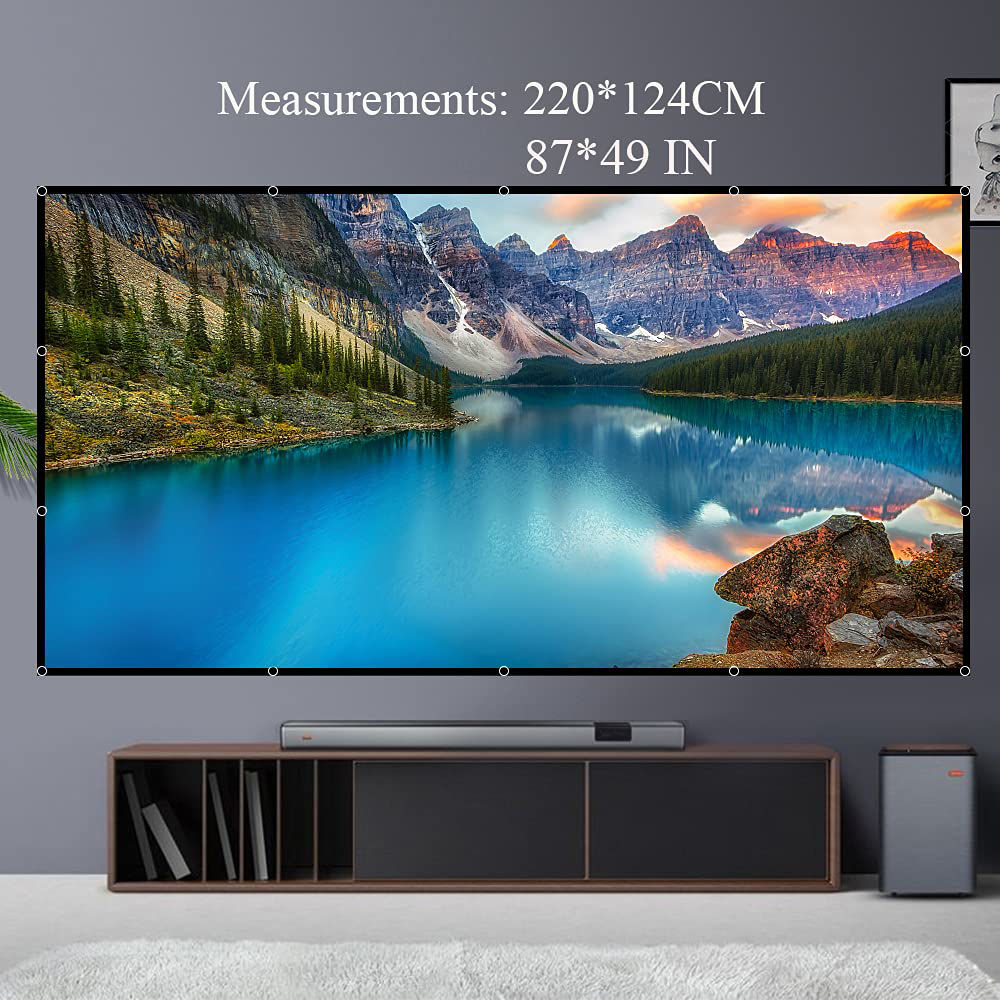 GetUSCart- Projector Screen, 100 inch 16:9 Foldable Portable Projector ...