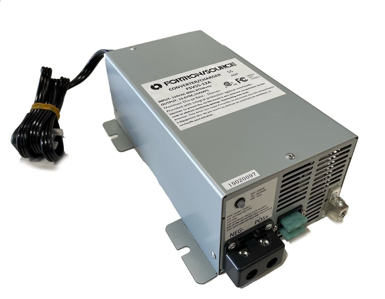 WF-9855 RV 55 Amp Power Converter/Charger - Deck Mount, 3-Stage, Replacement For WF-9800 Series, IOTA-DLS-55