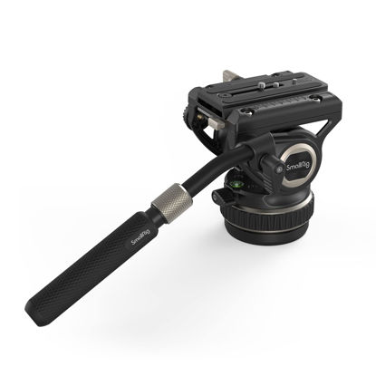 Picture of SmallRig DH10 Heavy Duty Tripod Fluid Video Head with Flat Base and Adjustable Handle, Quick Release Plate for Manfrotto Video Head Mount Plate, Load up to 22Ibs, for Video Cameras, DSLR Cameras 4165