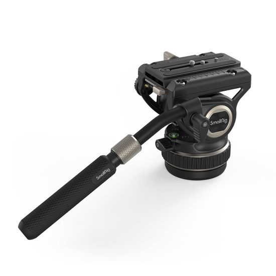 Picture of SmallRig DH10 Heavy Duty Tripod Fluid Video Head with Flat Base and Adjustable Handle, Quick Release Plate for Manfrotto Video Head Mount Plate, Load up to 22Ibs, for Video Cameras, DSLR Cameras 4165