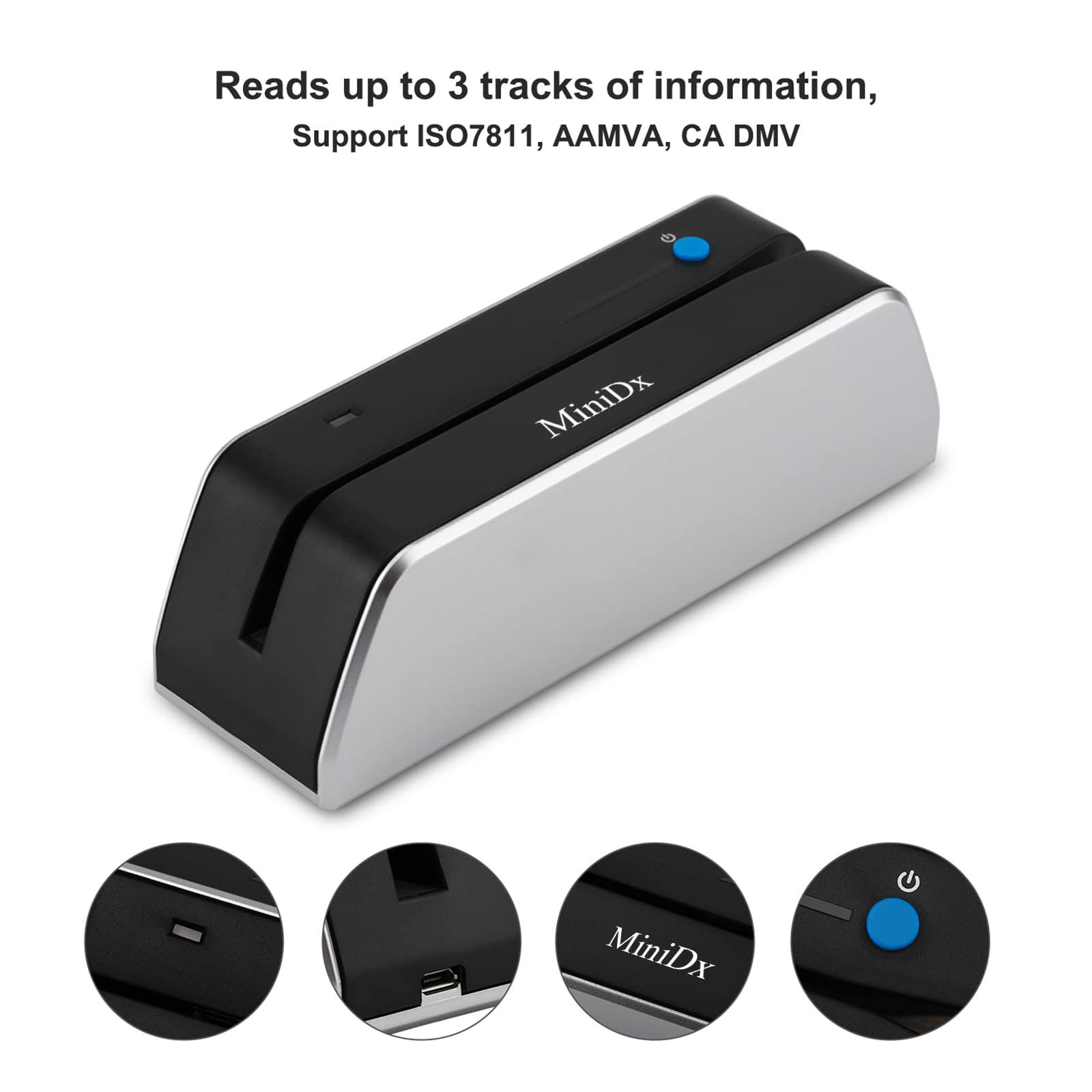 GetUSCart- MSR X6 Bluetooth Magnetic Swipe Card Reader Writer Encoder 3 ...
