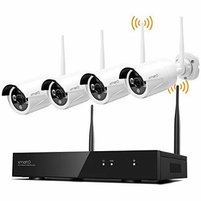 Picture of [Dream Liner WiFi Booster] xmartO WOS1344 4CH 960p HD Wireless Security Camera System with 4x960p HD Wireless Outdoor IP Cameras (Built-in Router, 1.3MP Camera, IP66, 80ft IR, No HDD)