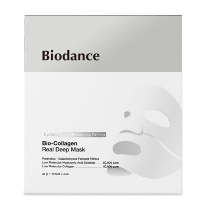 Picture of BIODANCE Bio-Collagen Real Deep Mask, Overnight Mask, Hydrogel Mask Sheet, Pore Tightening, Hydrating, Low Molecular Collagen Face Mask | 34g x4ea