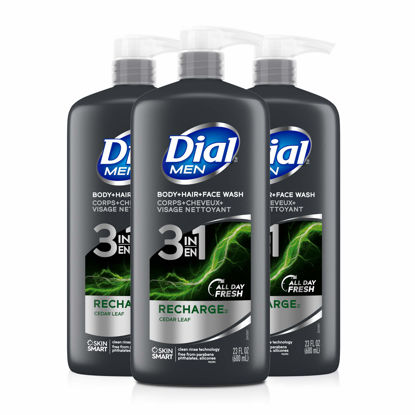 Picture of Dial Men 3in1 Body, Hair and Face Wash, Recharge, 69 fl oz (3-23 fl oz Bottles)